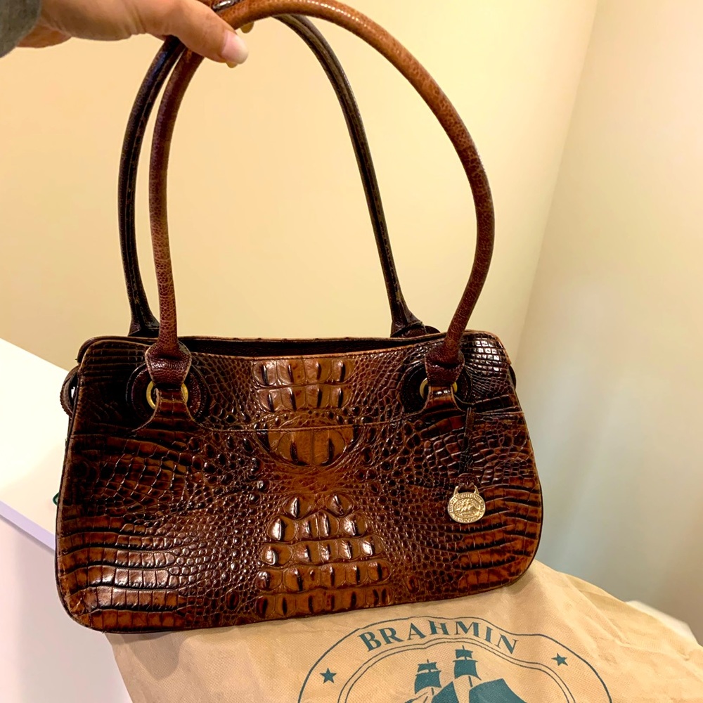 Brahmin Brown Satchel/Purse with protective bag